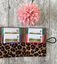 Fabric tea bag holder case pouch tea sachets leopard print animal travel work we - Image 2