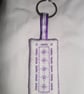 Keyring - Cross Stitched in Purple - Image 1