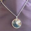 Labradorite and moonstone moon pendant