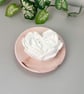 White Rose Fragrance Stone with Blush Marbled Dish