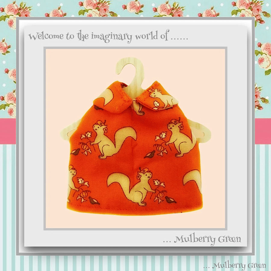 Little Squirrels Blouse with a Peter Pan Collar
