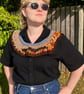 One of a Kind Autumnal Boho Crochet Collar in Reclaimed Yarns