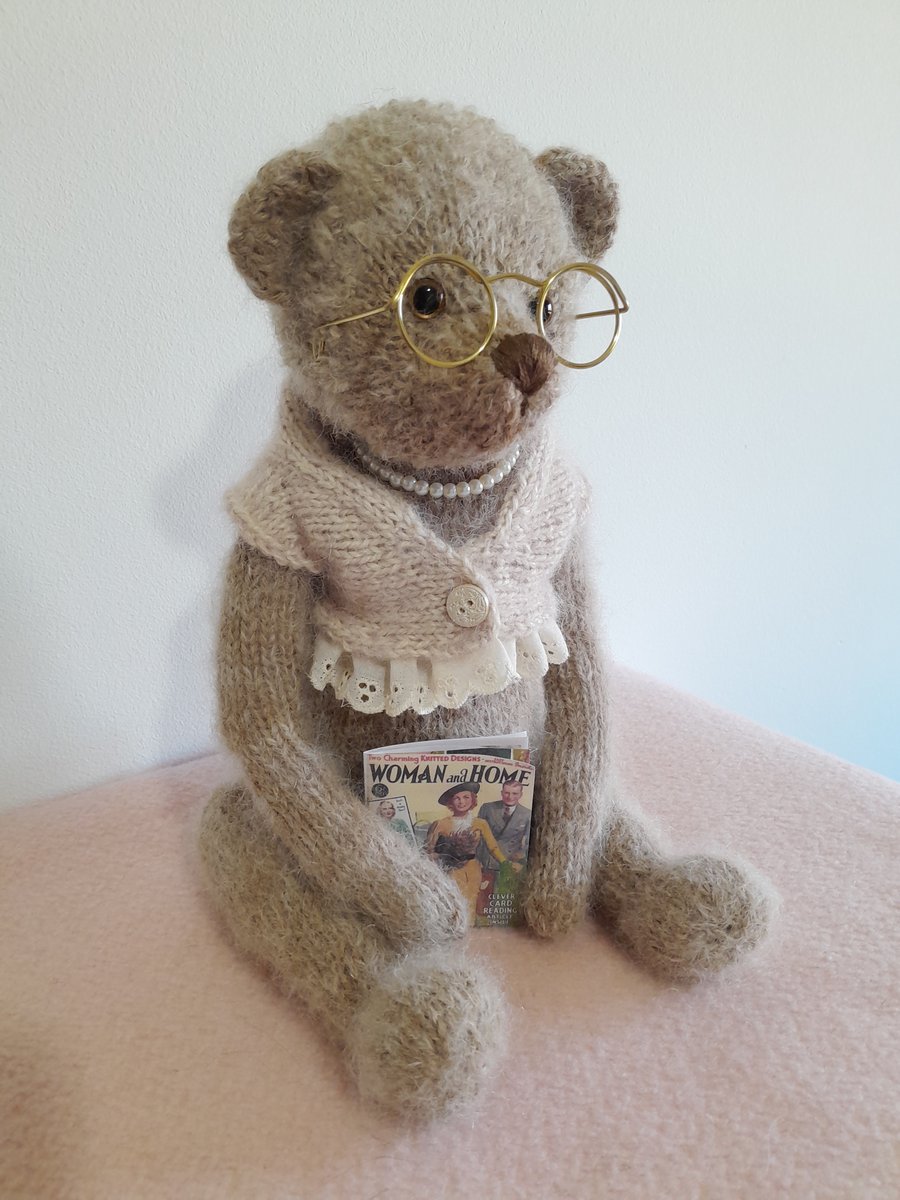 Knitted Mohair Bear, Traditional Teddy Bear 