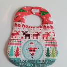 Christmas Patchwork bib, quilted, patchwork Bib, Reversible bib, father Xmas 