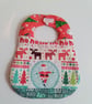Christmas Patchwork bib, quilted, patchwork Bib, Reversible bib, father Xmas 