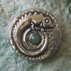  Silver Pewter Chameleon Brooch with Aventurine
