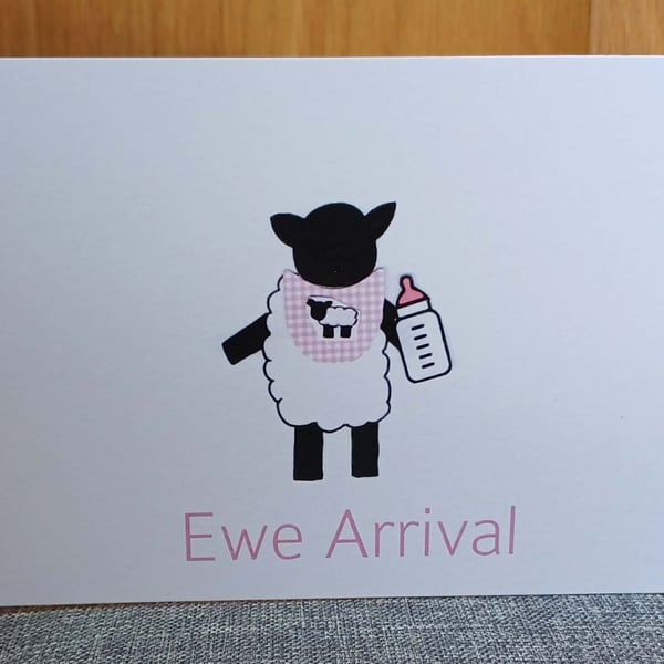 A6 Ewe Arrival Greeting Card (Pink)