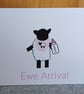 A6 Ewe Arrival Greeting Card (Pink)