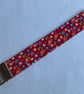 RED FLORAL WRISTLET KEYRING KEY HOLDER LANYARD FOB CHAIN 