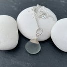 Sterling silver and two-tone seaglass pendant