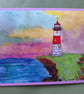 A5 art print card: Lighthouse Sunset 