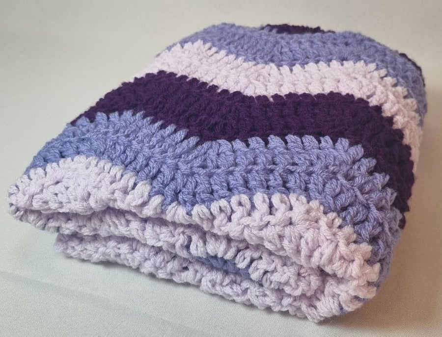 Baby Blanket in Shades of Purple and Lilac Chevron Baby Blanket seconds sunday
