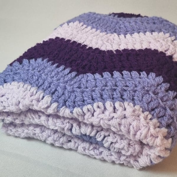 Baby Blanket in Shades of Purple and Lilac Chevron Baby Blanket seconds sunday