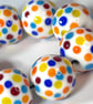 Handmade spotty patterned lamp work glass beads - Image 2
