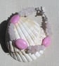SALE Rose Quartz Crystal Gemstone Beaded Bracelet "Candy Rose"