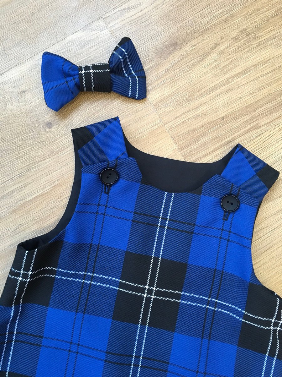 Ramsay Tartan Pinafore Dress and Hair Bow