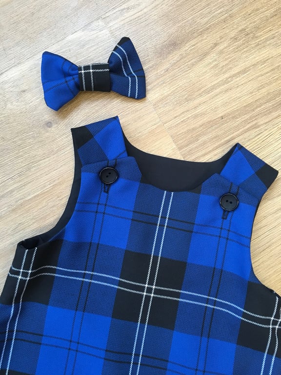 Ramsay Tartan Pinafore Dress and Hair Bow