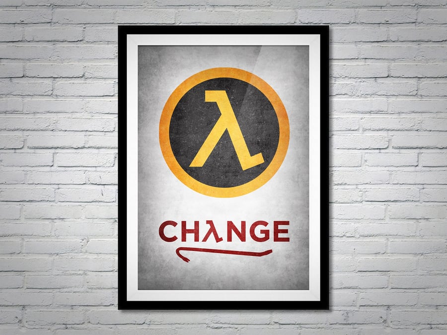 Half Life Gordon Freeman Crowbar Video Game Gamer Poster Print Wall Art Gift 