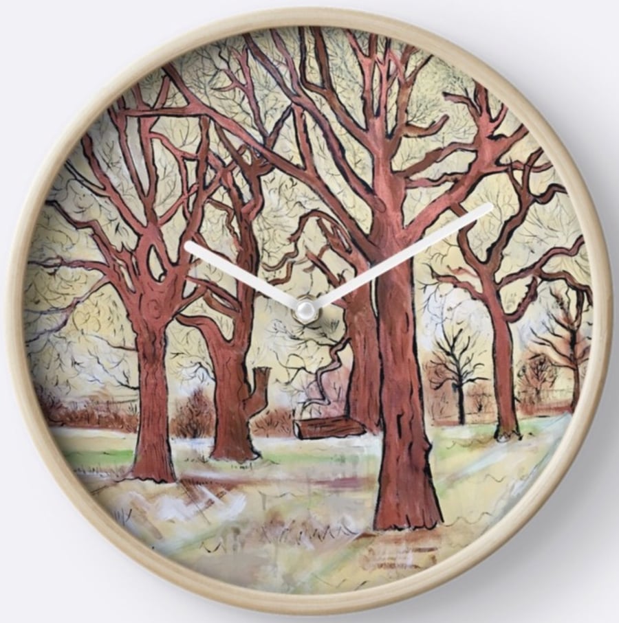 Beautiful Wall Clock Featuring The Original Painting By Sally Anne Wake Jones