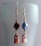Purple Crystal Ghost Earrings - Silver Halloween Drop Earrings - Image 2