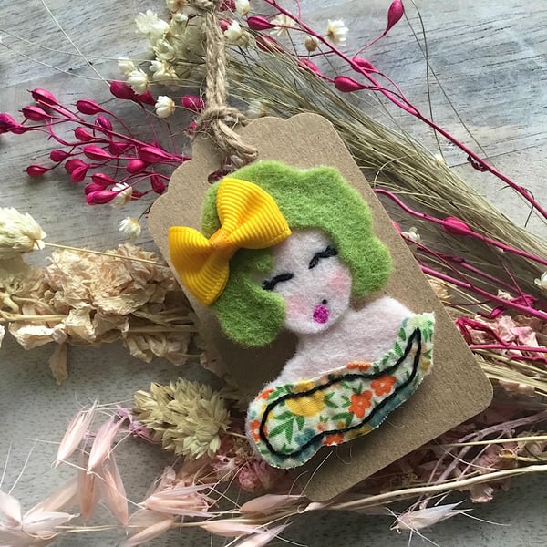 Felt & Liberty Print Face Brooch