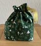 Drawstring Gift Bag, Reindeers and Christmas Trees, Handmade in the UK - Image 6