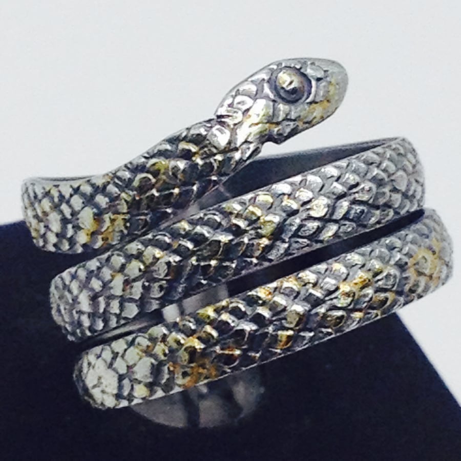 Silver snake ring