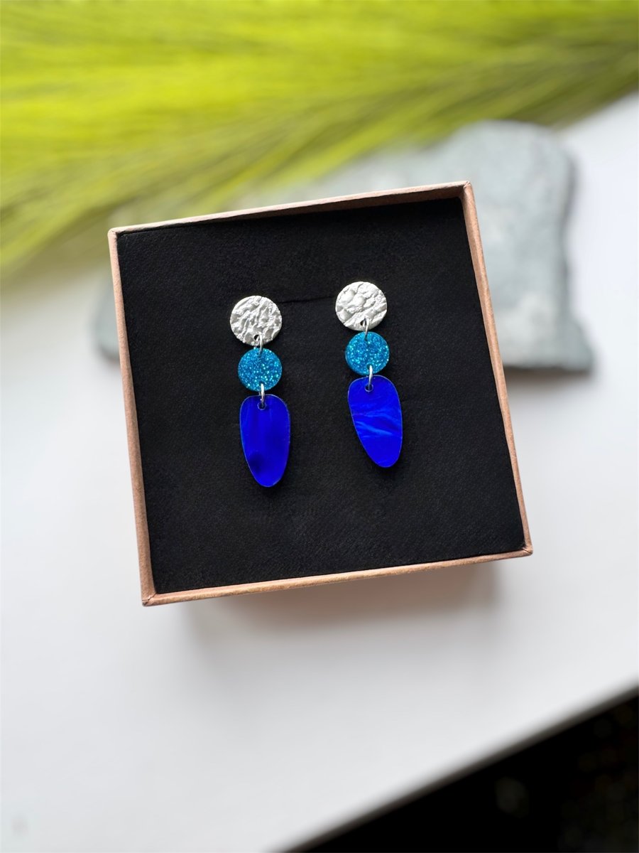 Blue Drop Acrylic Earrings