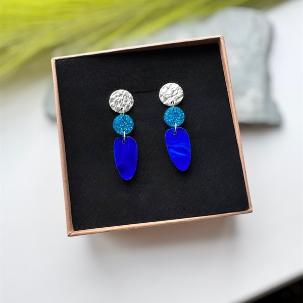 Blue Drop Acrylic Earrings