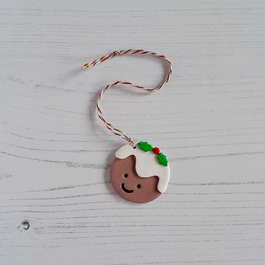 Happy Christmas pudding decoration