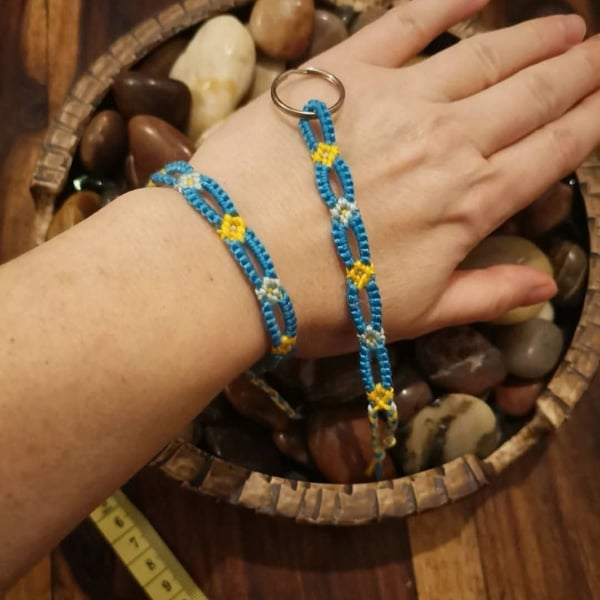 Handmade Friendship Bracelet and Keychain 