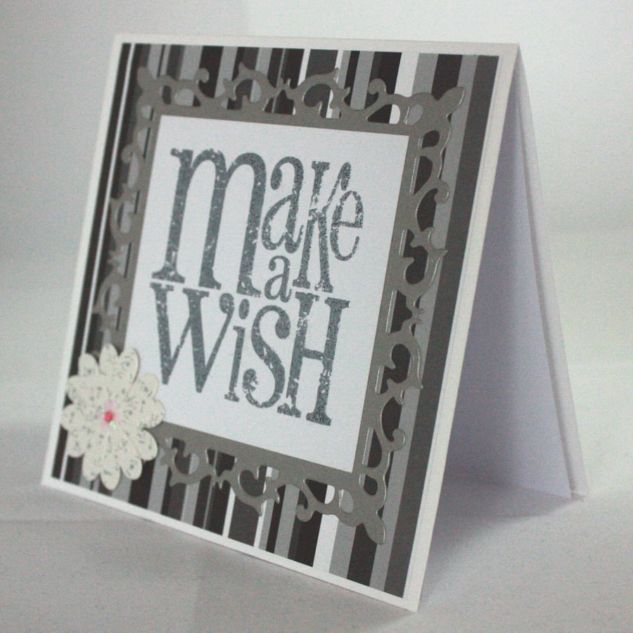 Seconds Sunday - Handmade birthday card - Make a wish