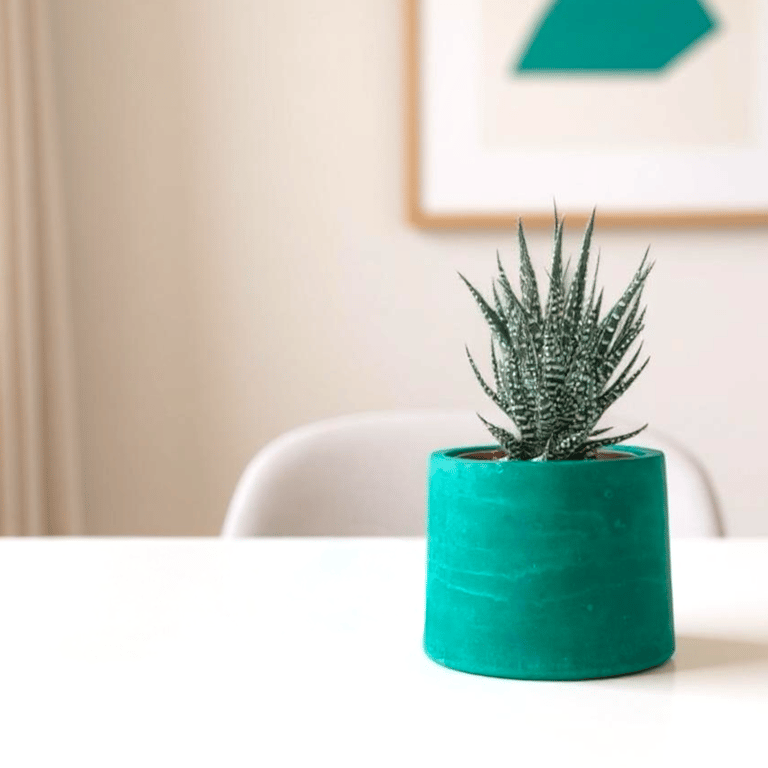 Small Persian Green Plant Pot - 7.5 cm Turquoise Mini Succulent Pot