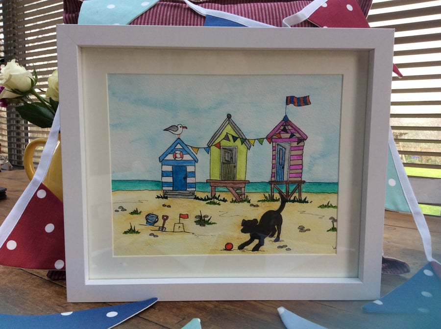 Black Labrador at the Seaside ( I can paint your own pet if preferred) 