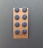 Set of eight scrap bag buttons - in blue and white woven fabric - Image 2