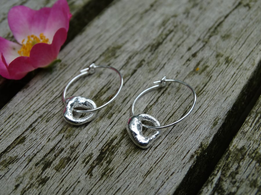 Artefact charm hoop earrings