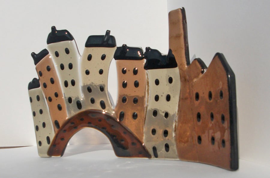 Glass Pennine Houses Sculpture