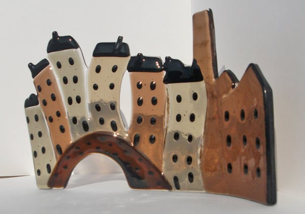 Glass Pennine Houses Sculpture