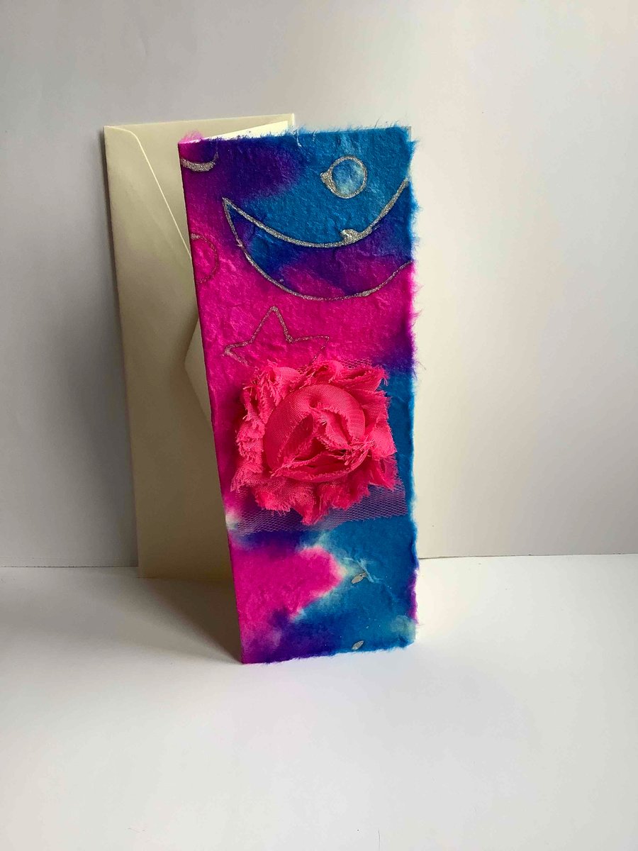 Big pink flower card