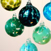 Mini Sargasso Green Blown Glass Bauble, Christmas Tree Decoration