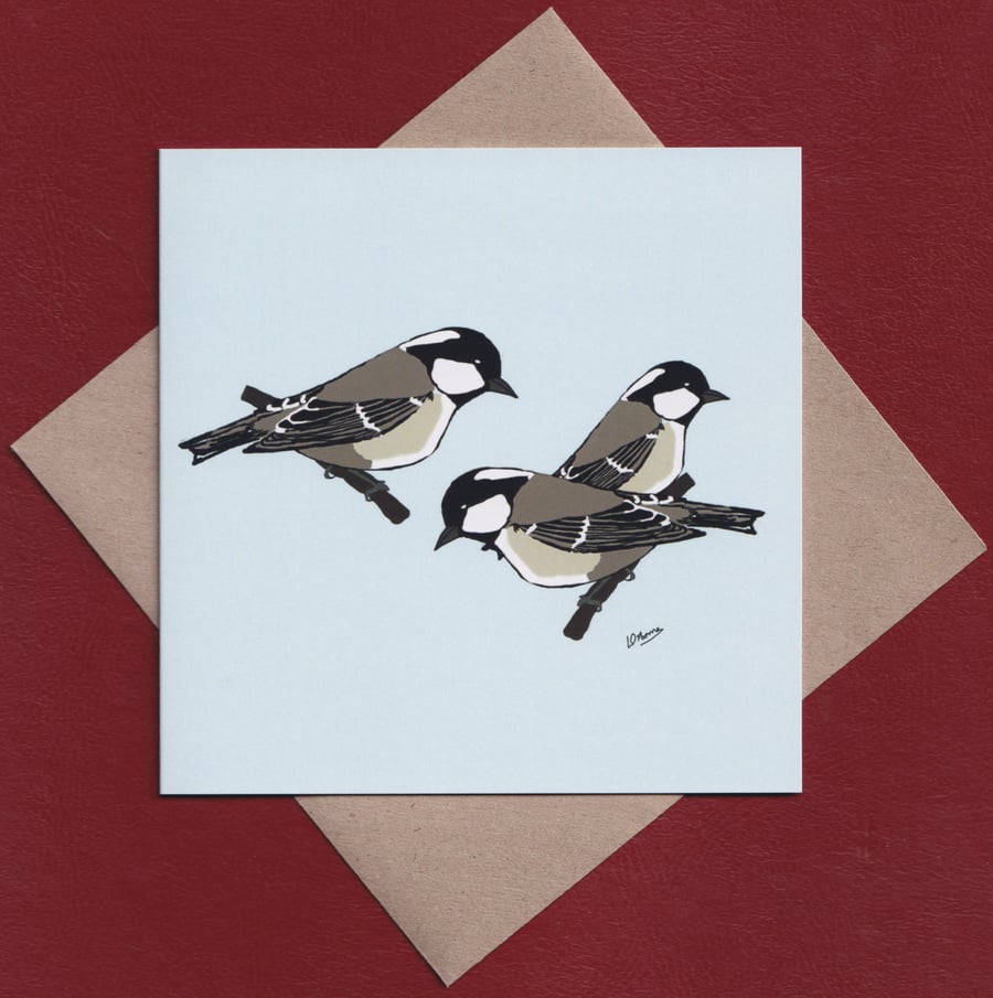 Greetings card - garden birds - birthday card