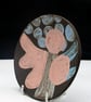 Pink, Blue, Decorative Dish, Black Clay and Underglaze - Image 4
