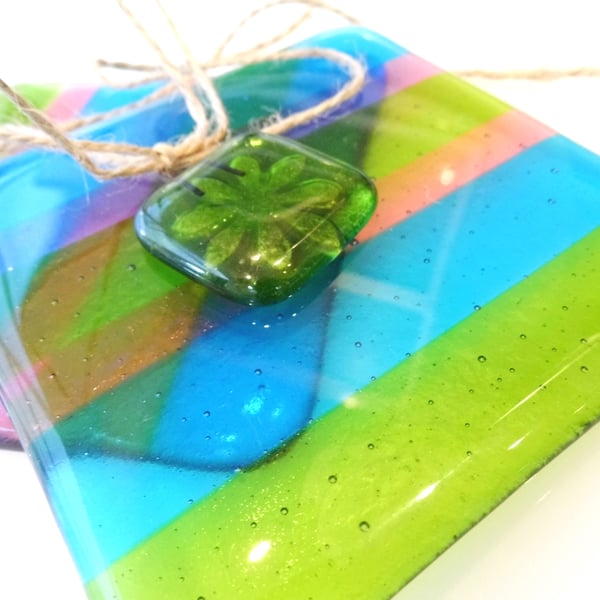 fused glass coaster