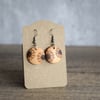 Wooden Pyrography Earrings - Sunflowers 