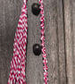 12 Bells of Christmas macrame candy stripe garland with metal  jingle bells - Image 2