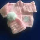 Newborn Pink Jacket & Matching Pompom Hat