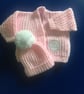 Newborn Pink Jacket & Matching Pompom Hat