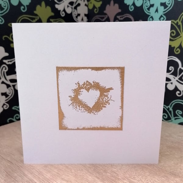 Embossed Heart Valentine, Anniversary,Engagement Card