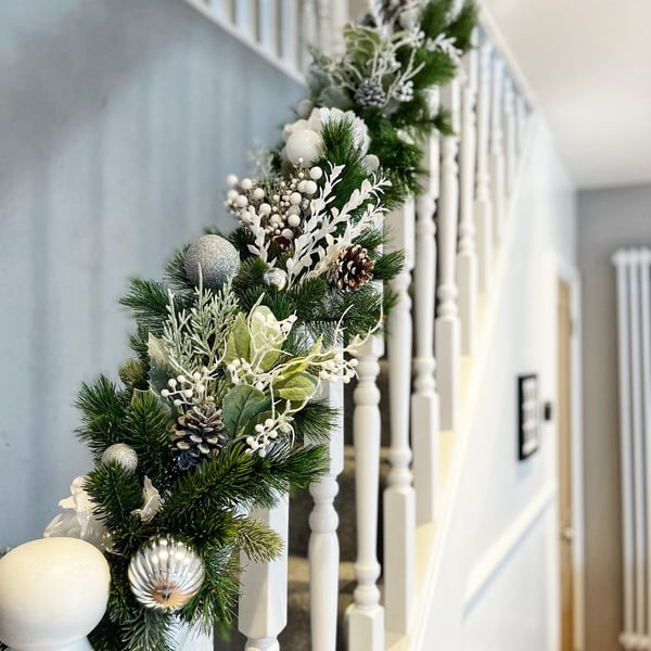 Christmas garland, garland for stairs, stairwell, Christmas decorations for insi