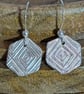 Fine Silver Hexagon Earrings